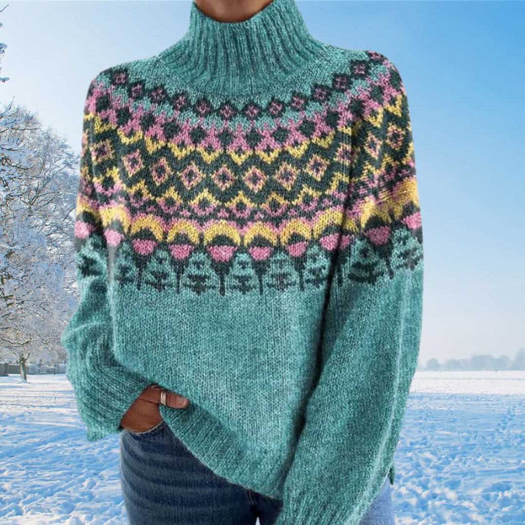 Viana | Soft blue printed sweater