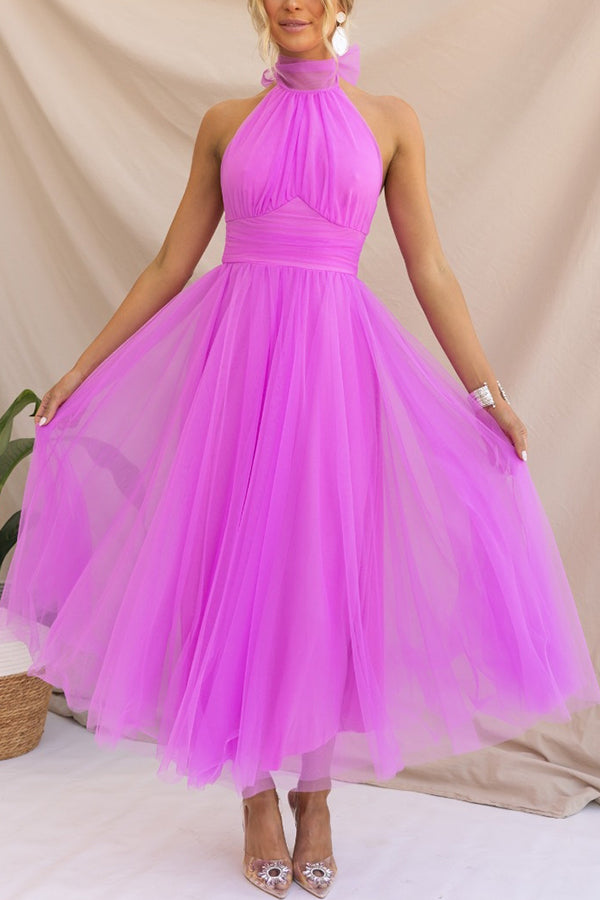 Penelope Tulle Puff Sleeve Dress Sage