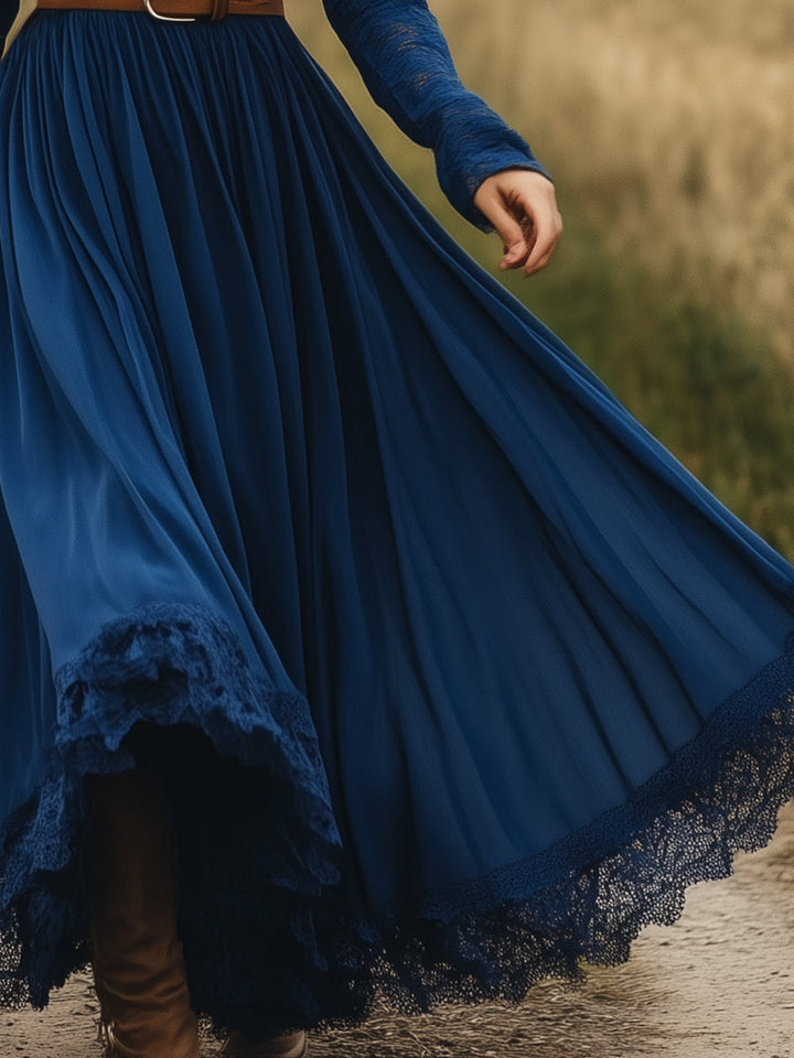 Elena | Lace Maxi Dress with belt