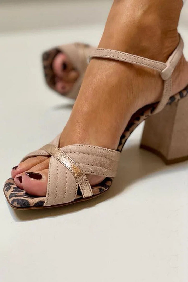 Kristiana | Crossed Band Heel Sandals