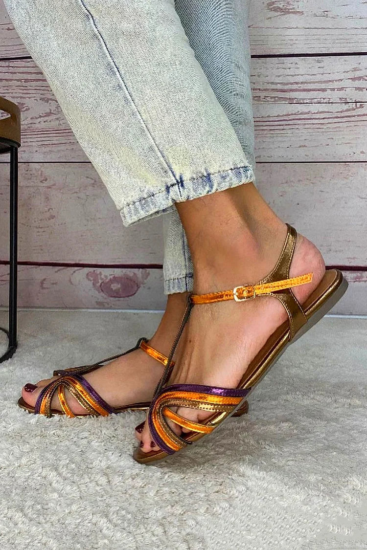 Althea | Elegant Multi-Strap Flat Sandals