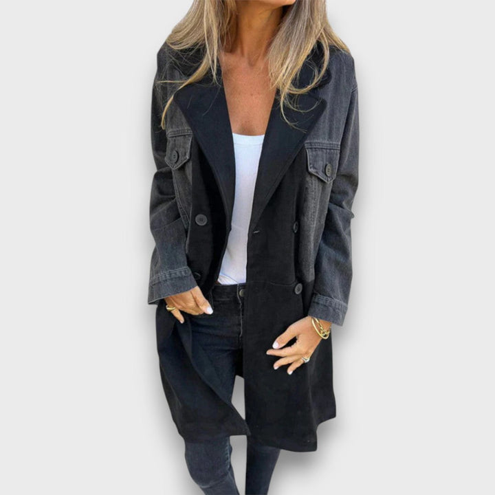 Selicia | Denim and Faux Suede Coat