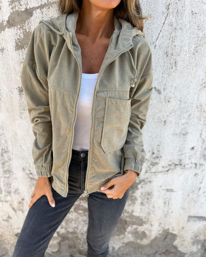 Colinda | Ribbed Zip Hoodie