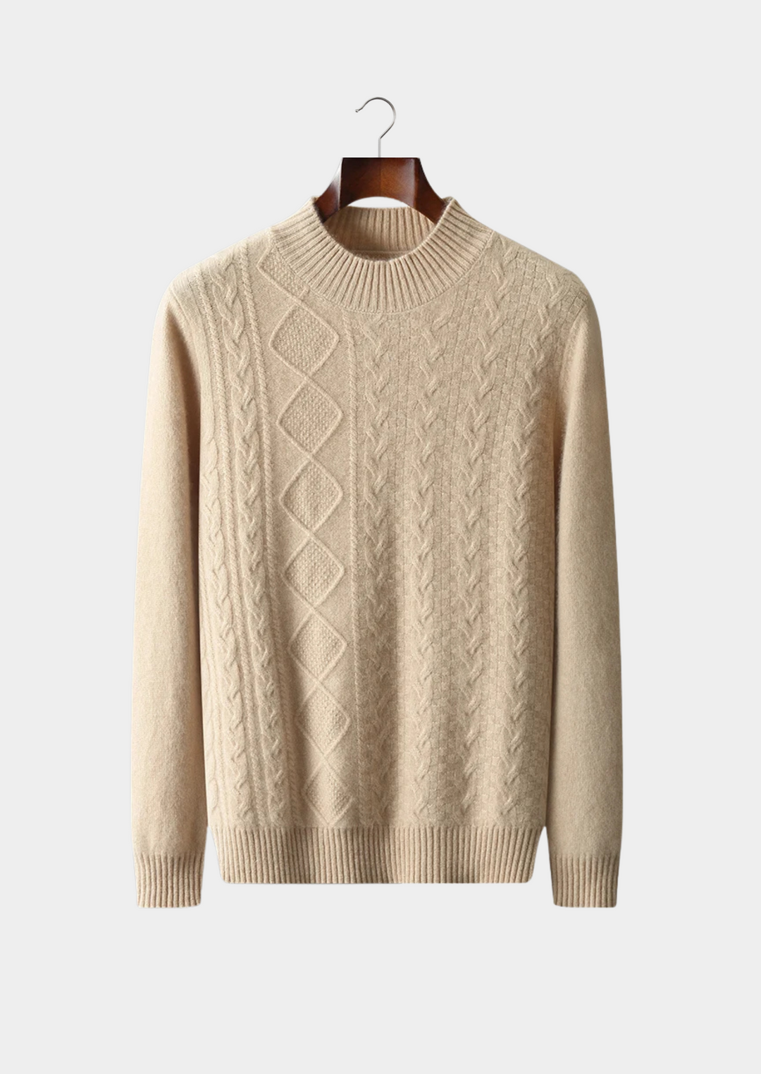 Jacquard Merino Mockneck Pullover