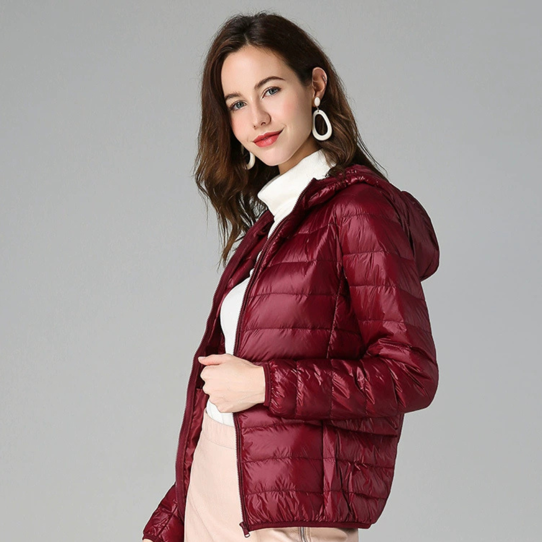 Doloris Lined Mid-Coat | Dark Red