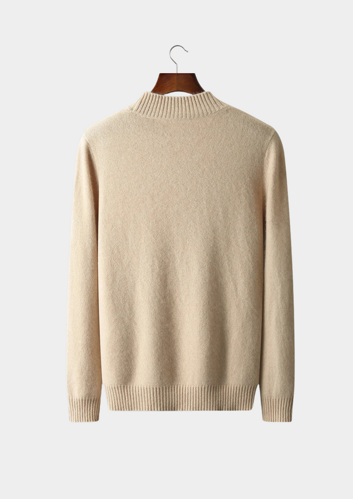 Jacquard Merino Mockneck Pullover