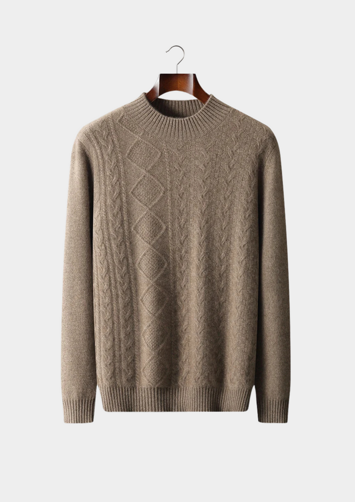 Jacquard Merino Mockneck Pullover