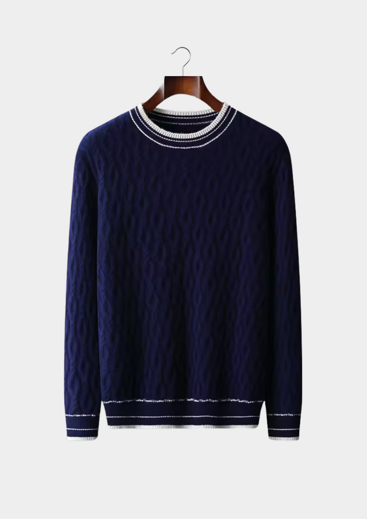 Sorrento Jacquard Merino Crewneck