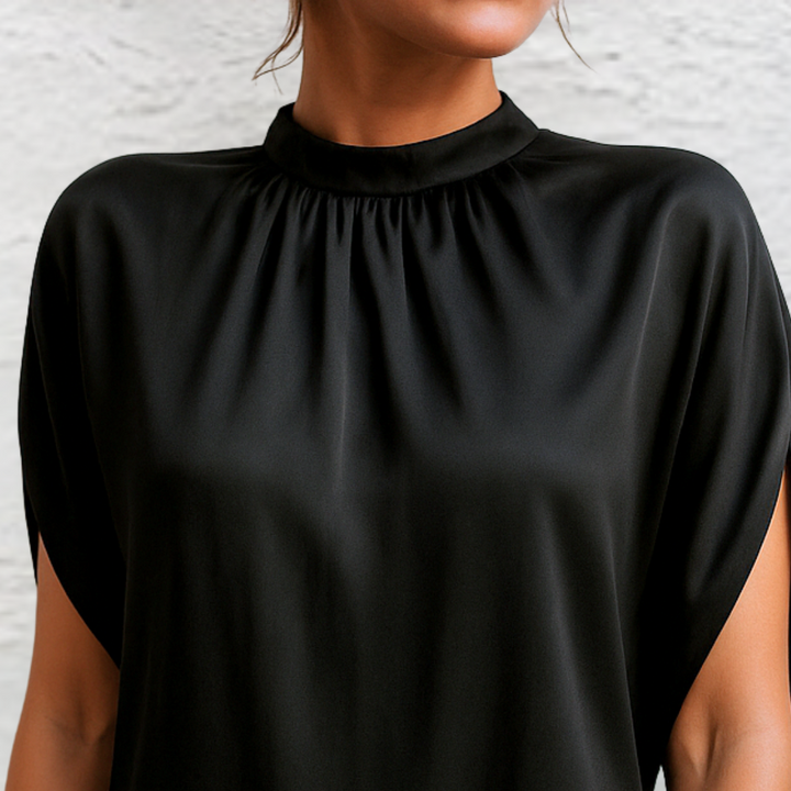Nikki | Satin high-neck dress
