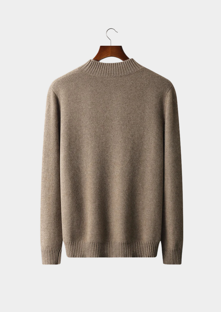 Jacquard Merino Mockneck Pullover