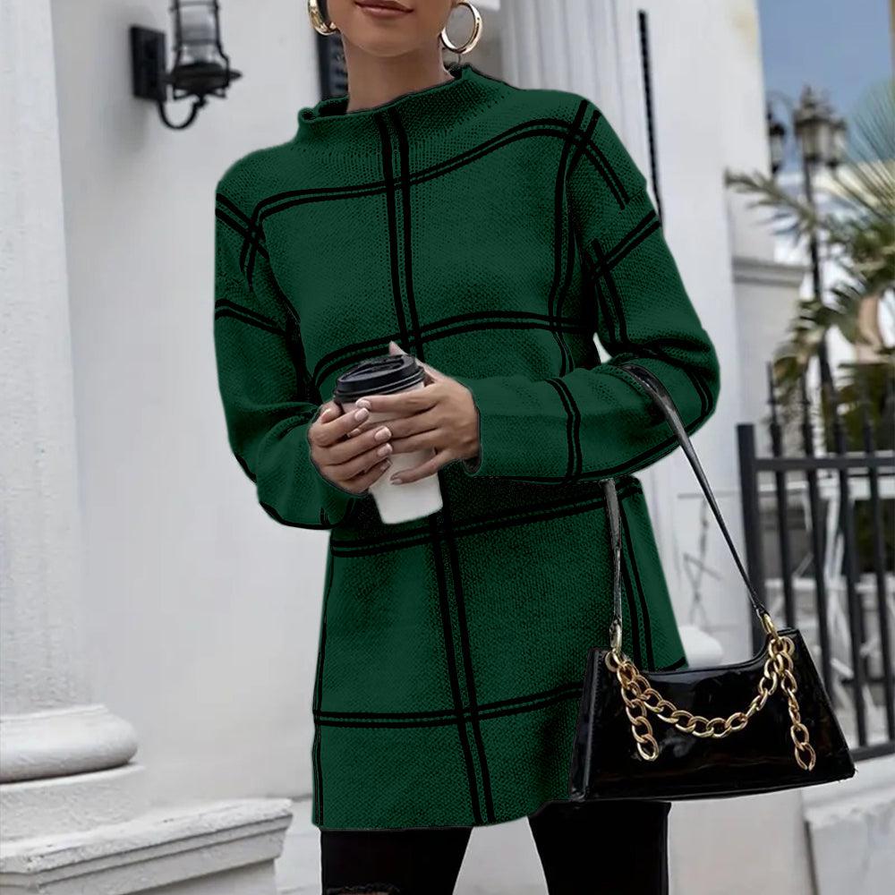 Hilary | Elegant Knitted Sweater with Checkered Pattern