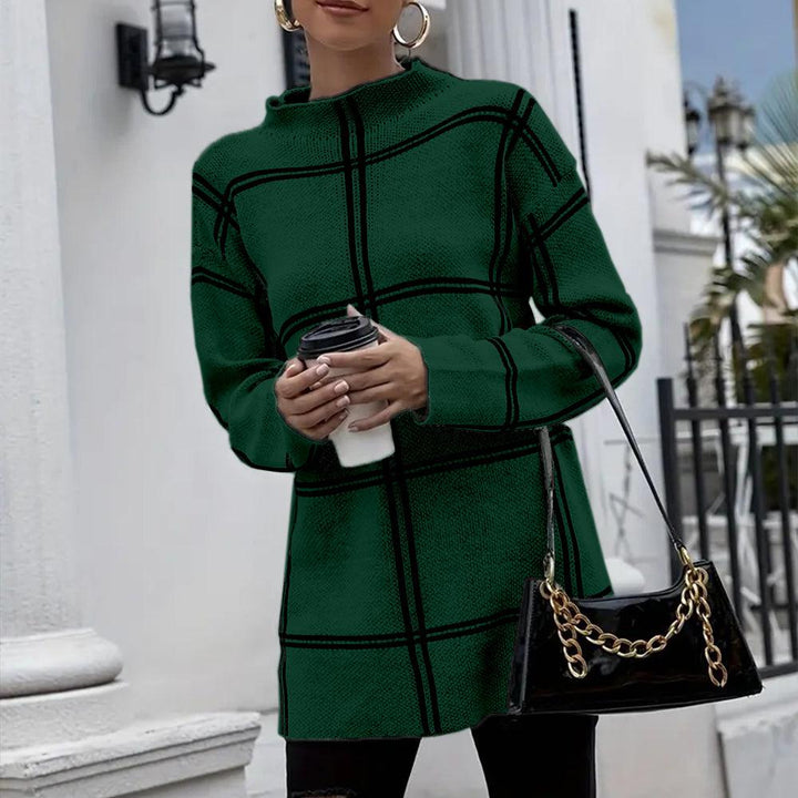 Hilary | Elegant Knitted Sweater with Checkered Pattern
