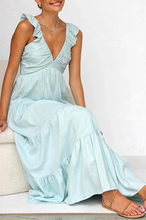 Mirella | Elegant V-Neck Maxi Dress