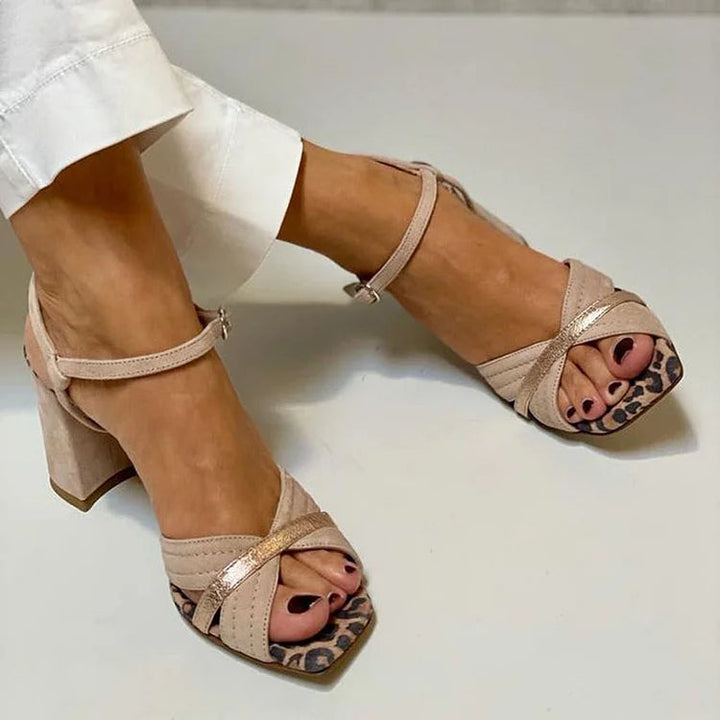 Kristiana | Crossed Band Heel Sandals
