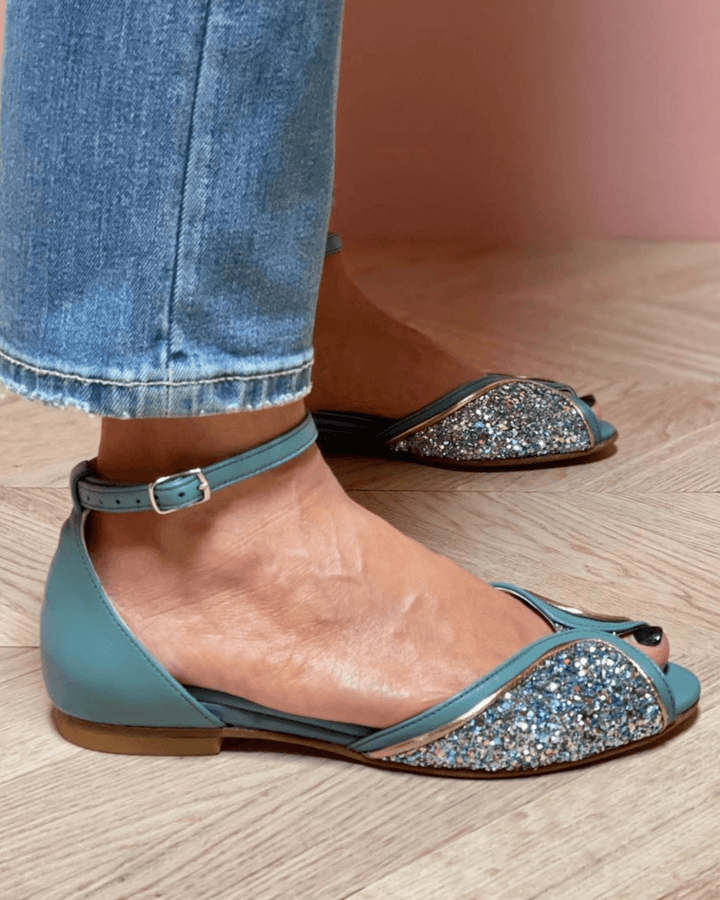 Sofia | Elegant Low Glitter Sandals