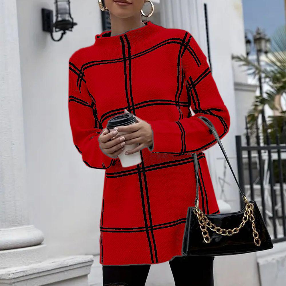 Hilary | Elegant Knitted Sweater with Checkered Pattern