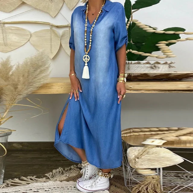 Brooklyn | Slit Denim Dress
