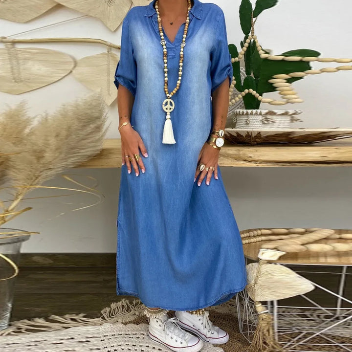 Brooklyn | Slit Denim Dress