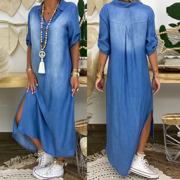 Brooklyn | Slit Denim Dress