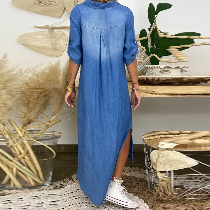 Brooklyn | Slit Denim Dress