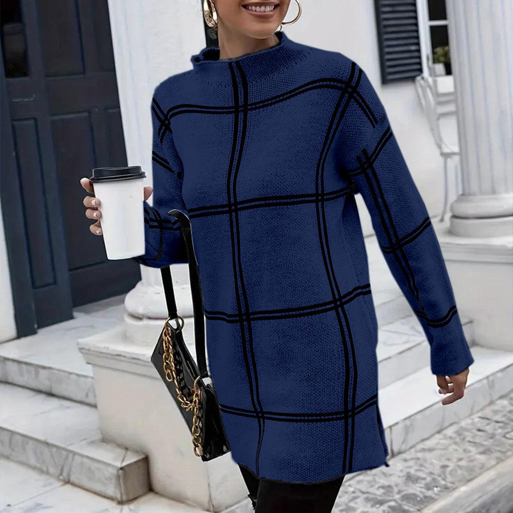 Hilary | Elegant Knitted Sweater with Checkered Pattern
