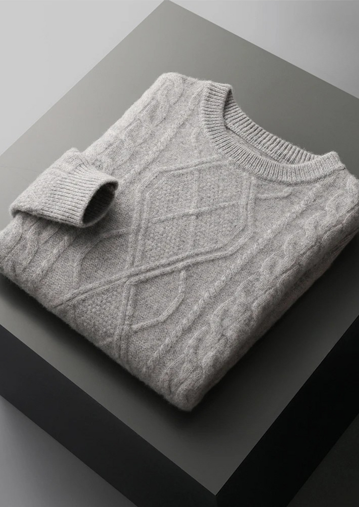 Merino Wool Winter Crewneck Sweater