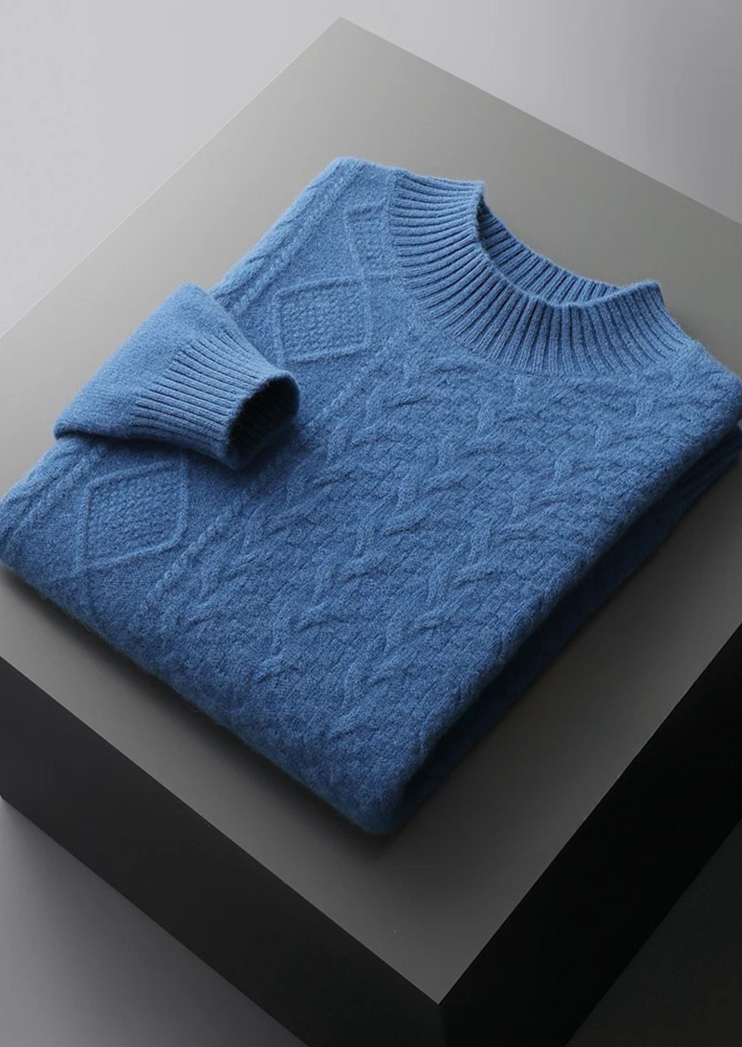 Jacquard Merino Mockneck Pullover