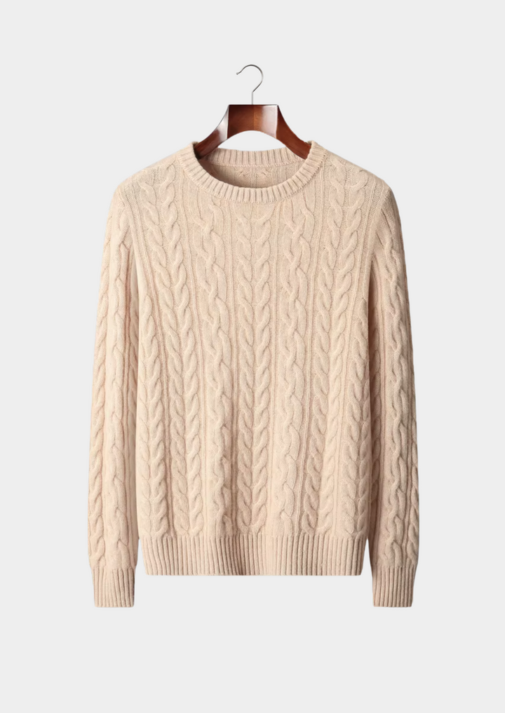 Ultra-Soft Merino Wool Cable-Knit Crewneck