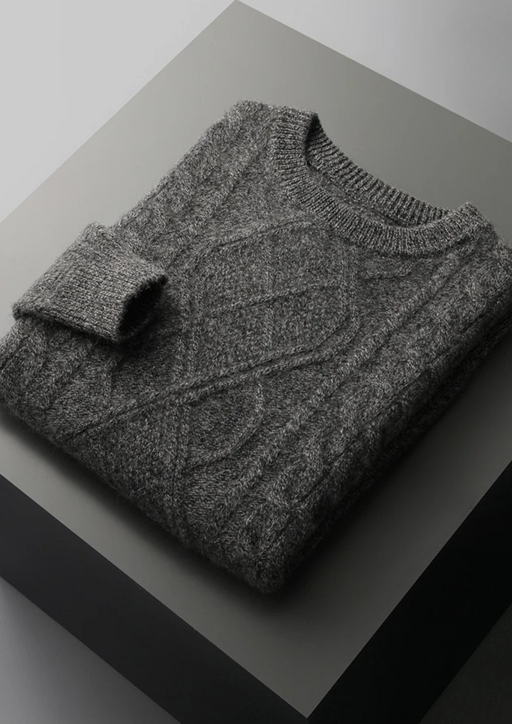 Merino Wool Winter Crewneck Sweater