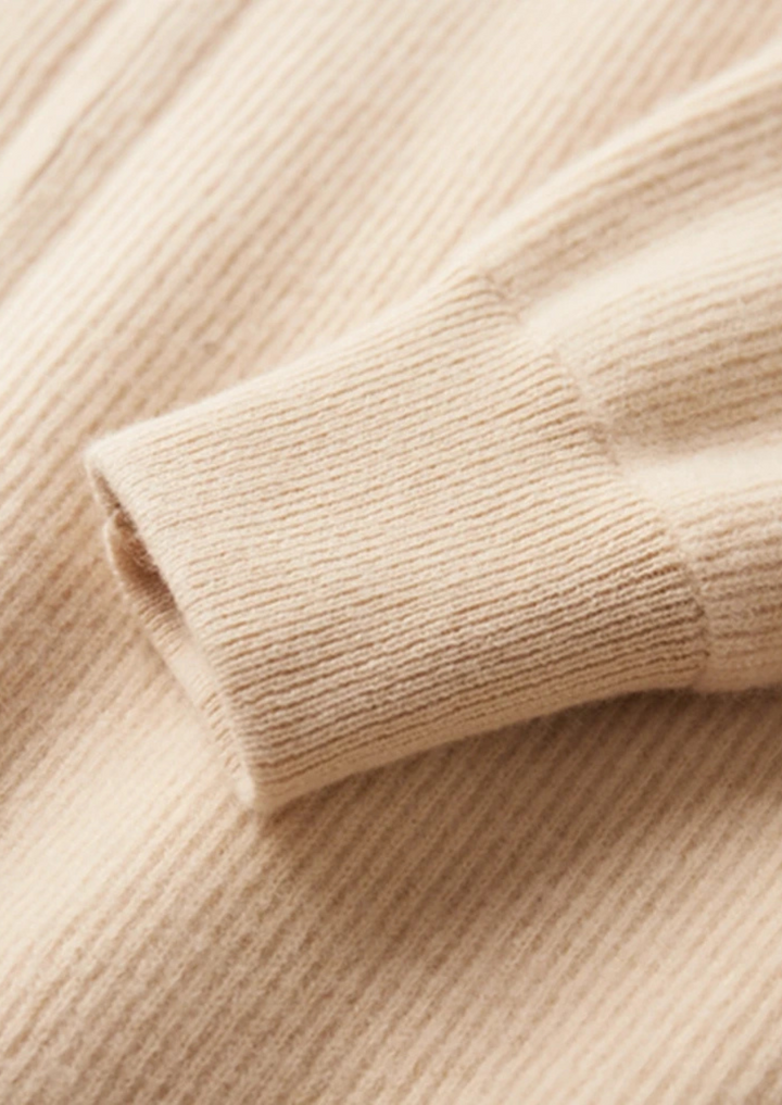 Pure Extra-Fine Merino Wool Premium Ribbed Zip Cardigan