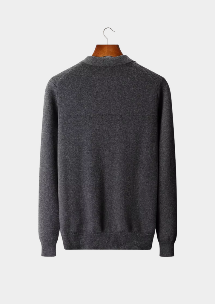 Merino Rib Knit Polo Cardigan