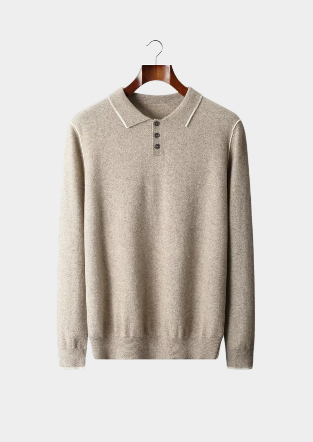 Luxury Two-Tone Cashmere Button Polo