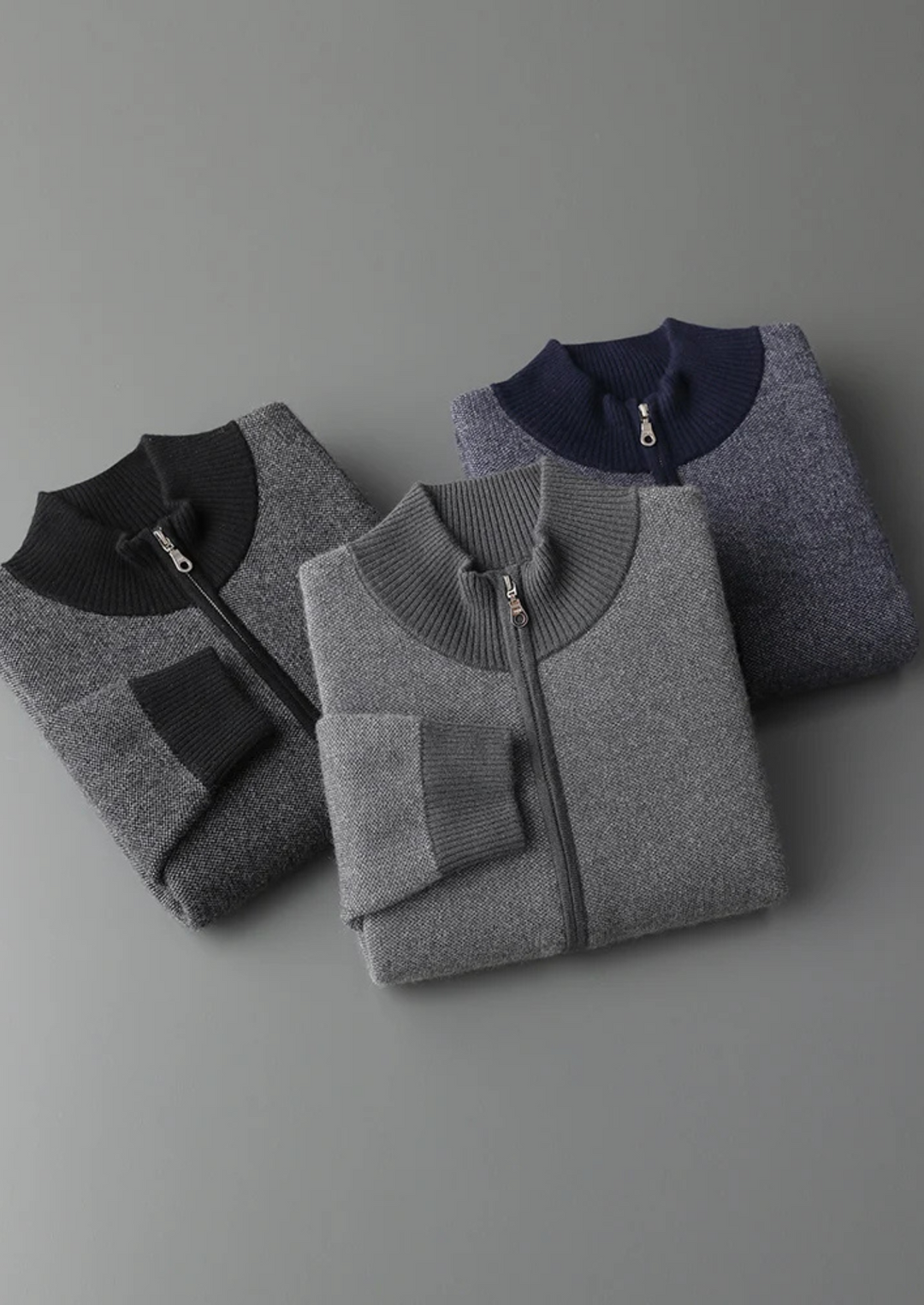 Cashmere Luxury Jacquard Zip Essential