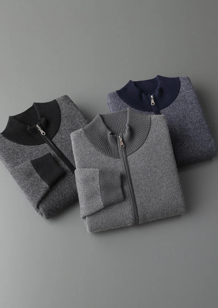 Cashmere Luxury Jacquard Zip Essential