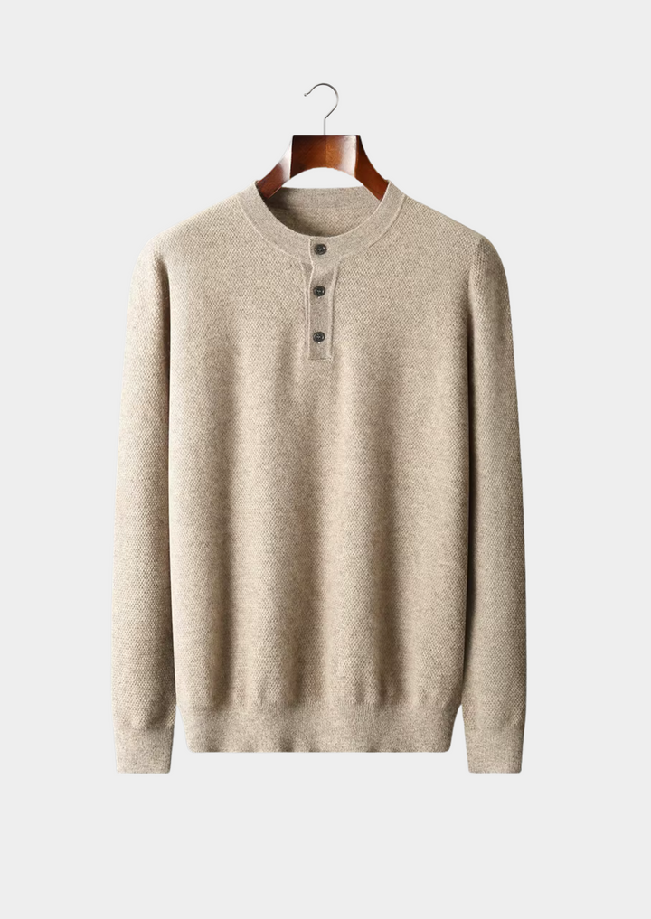 Elite Cashmere Henley Sweater