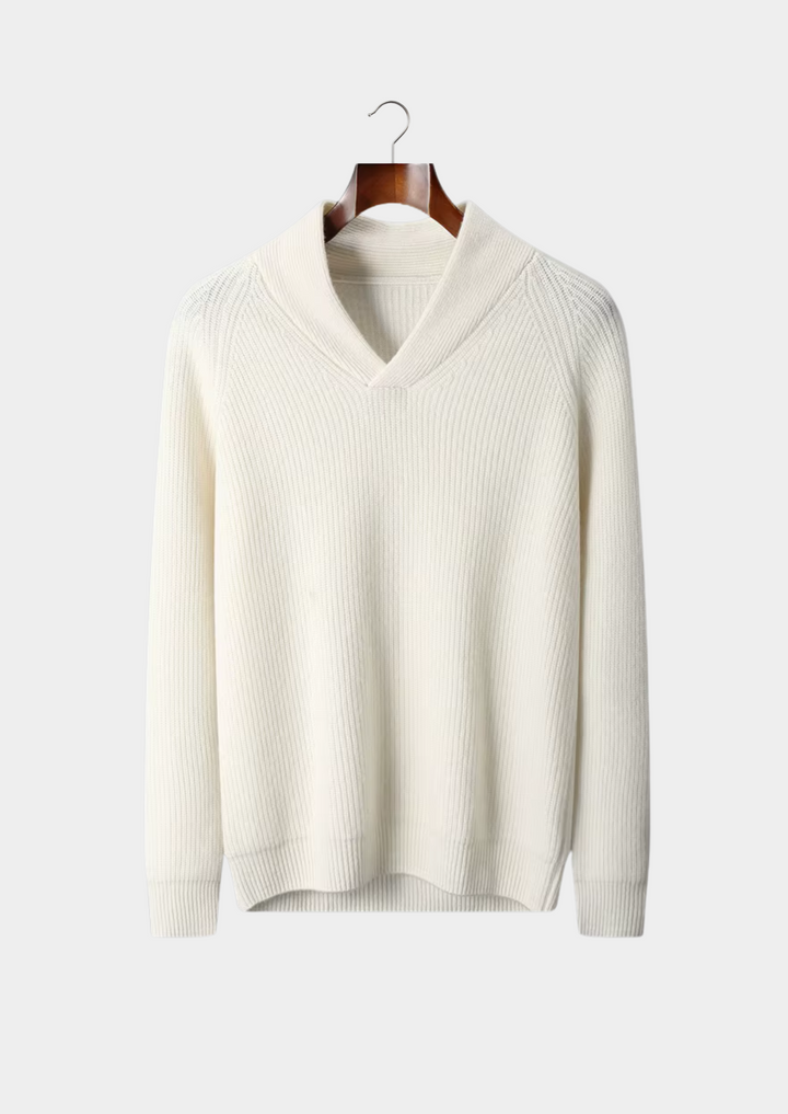 Luxury Cashmere Ribbed V-Neck Knit