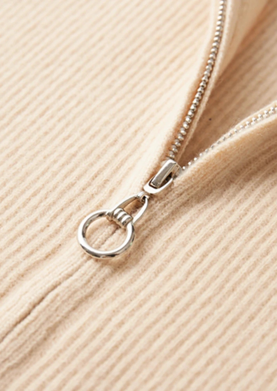 Pure Extra-Fine Merino Wool Premium Ribbed Zip Cardigan