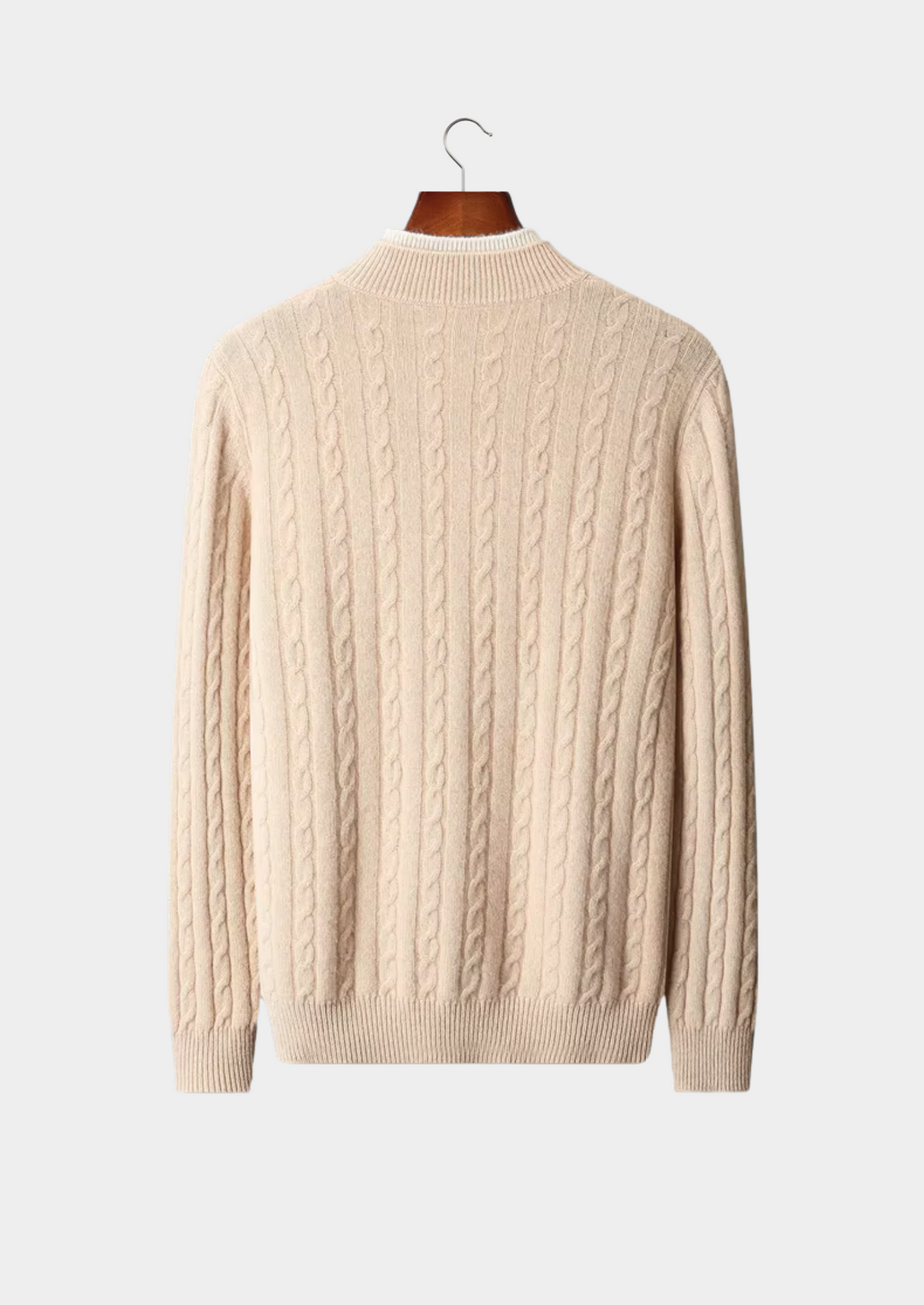 Premium Cable-Knit Merino Henley