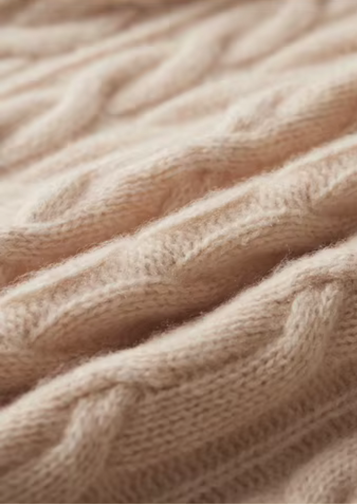Ultra-Soft Merino Wool Cable-Knit Crewneck
