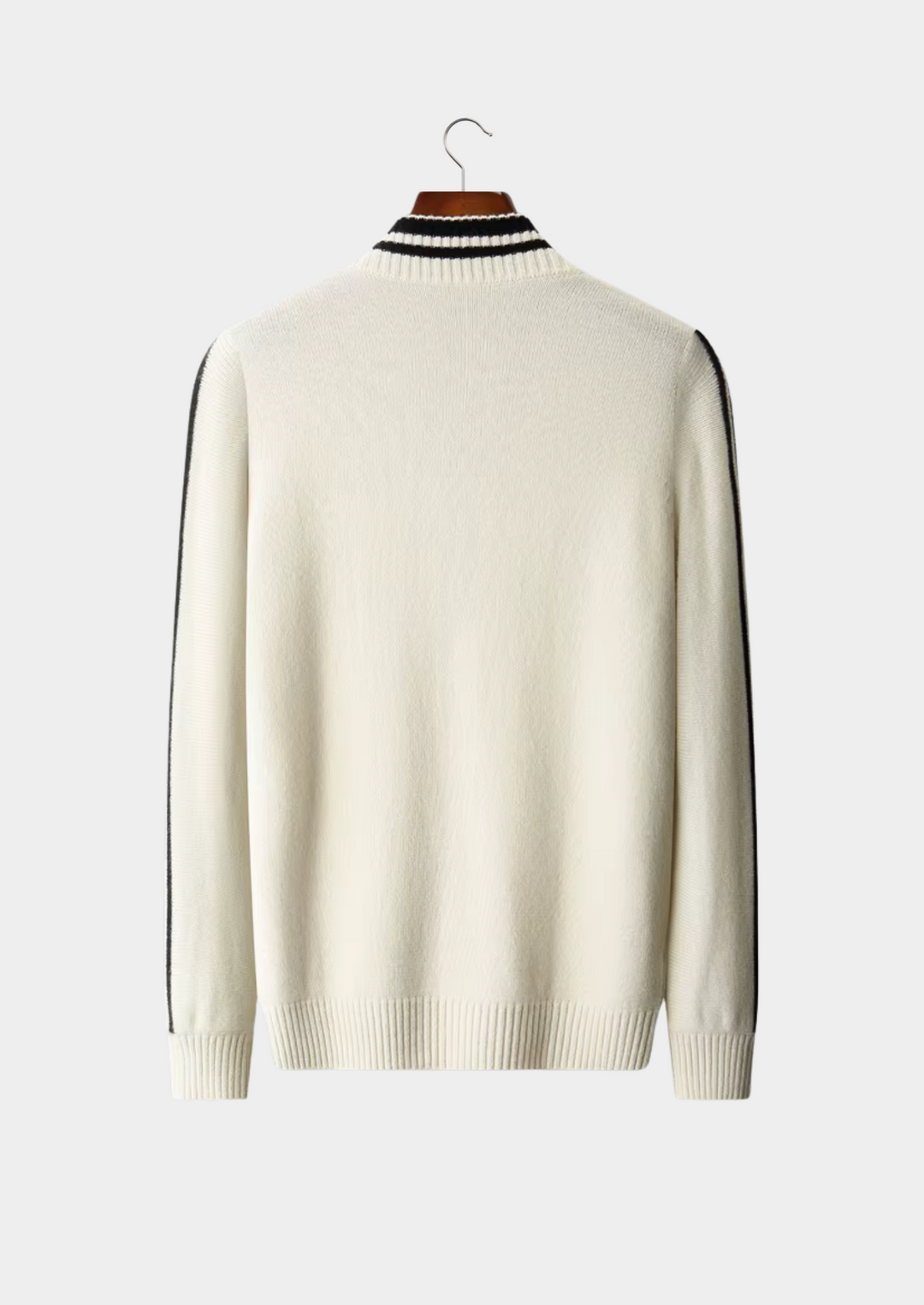 Pure Extra-Fine Merino Wool Two-Tone Zip Luxury Cardigan