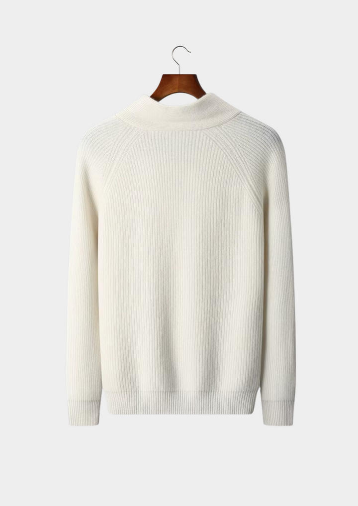 Luxury Cashmere Ribbed V-Neck Knit