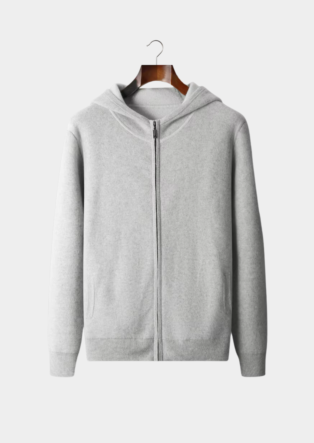Luxury Cashmere Two-Tone Zip Hoodie