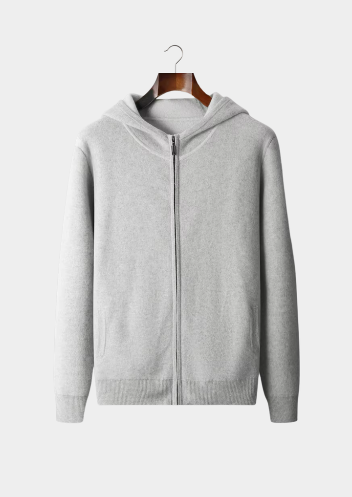 Luxury Cashmere Two-Tone Zip Hoodie