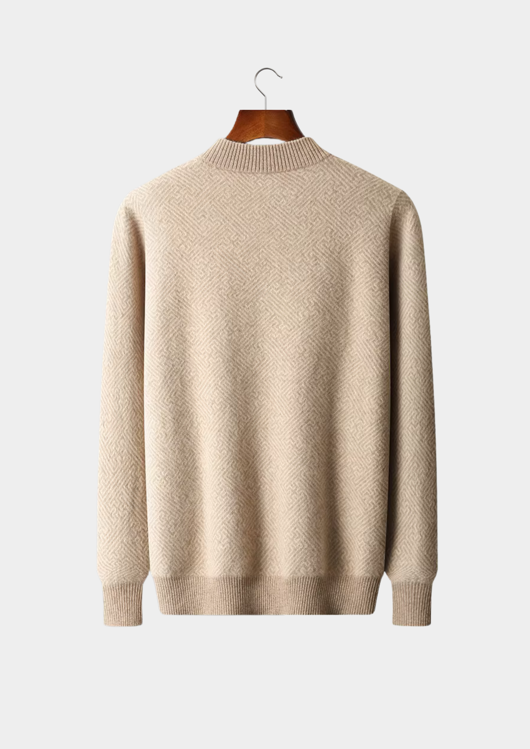 Signature Cashmere Patterned Half-Zip Sweater