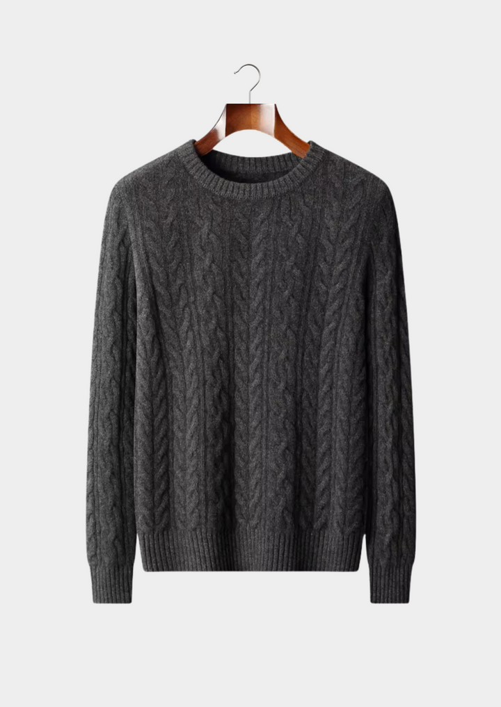 Ultra-Soft Merino Wool Cable-Knit Crewneck