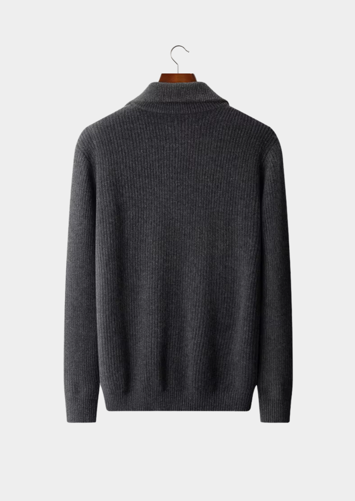 Signature Merino Dual-Zip Funnel Cardigan