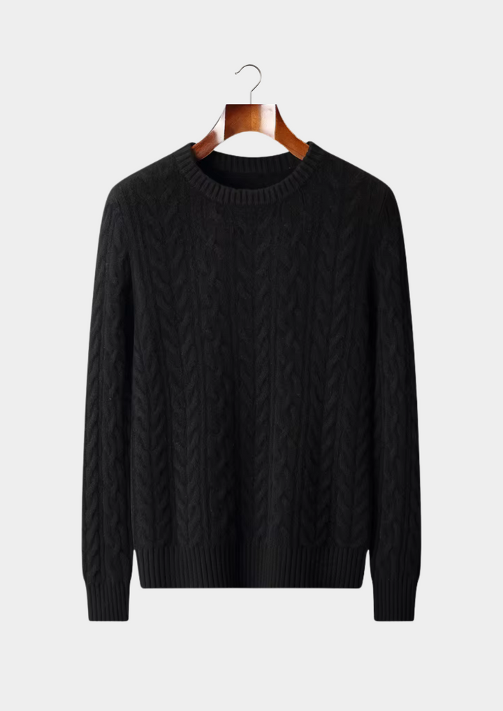 Ultra-Soft Merino Wool Cable-Knit Crewneck