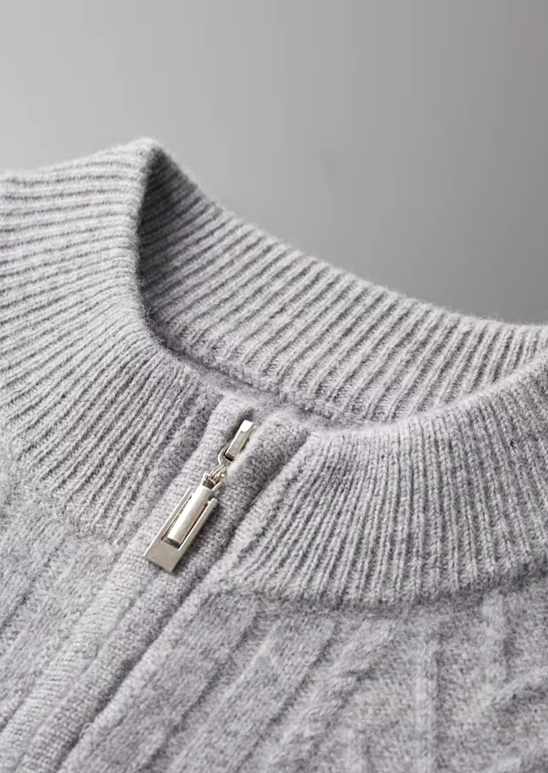 Exquisite Extra-Fine Merino Wool Patterned Zip Cardigan