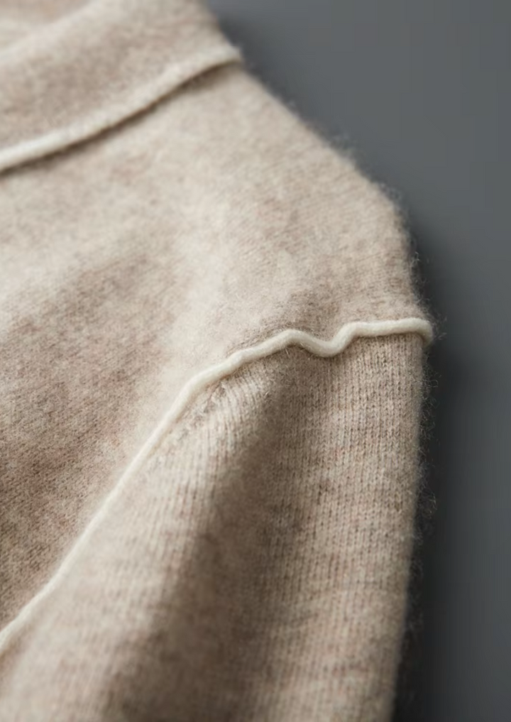 Luxury Two-Tone Cashmere Button Polo