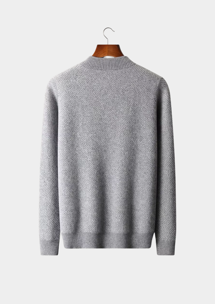 Signature Cashmere Patterned Half-Zip Sweater